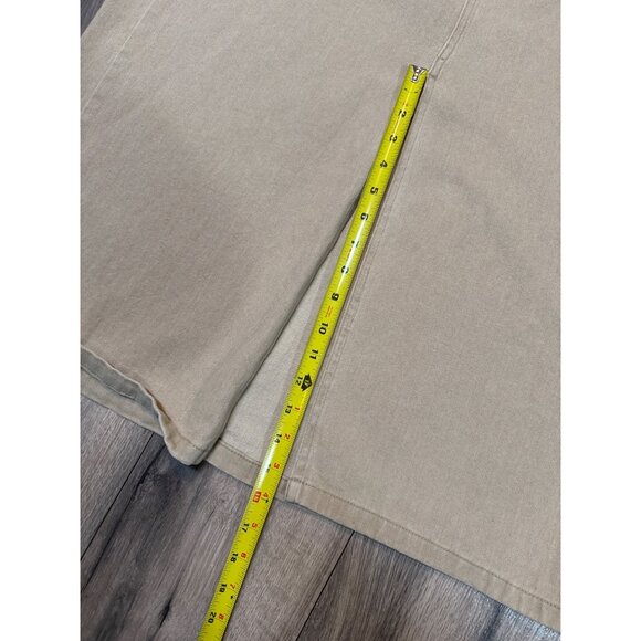 Eddie Bauer Womens Khaki Long Denim Skirt Size 14 100% Cotton Maxi Modest Minima - Picture 7 of 8